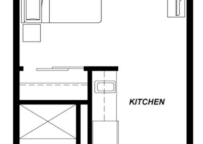 Avamere at St Helens Studio 350-390 sq ft floor plan